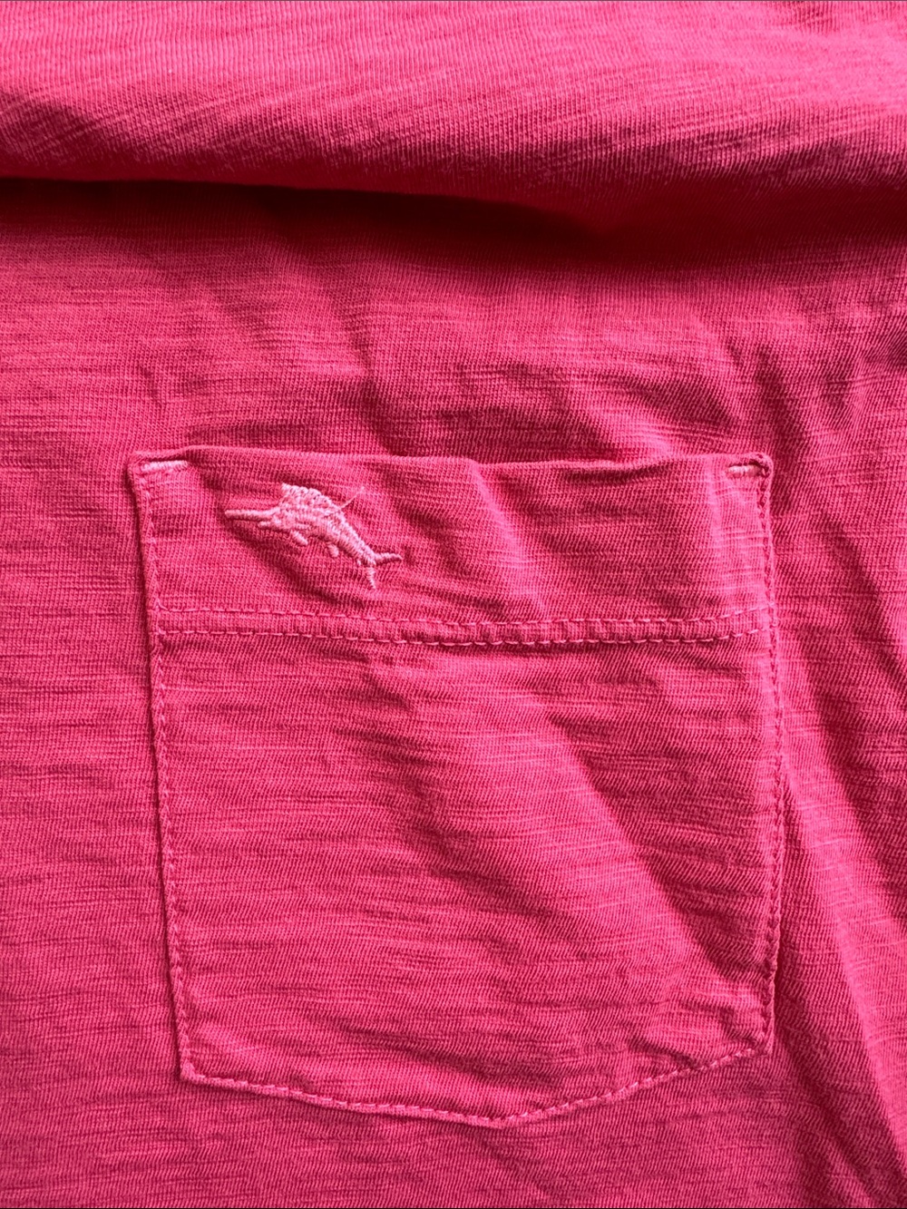 Tommy Bahama Red Short Sleeve Crewneck Pocket Tee - Picture 3 of 4